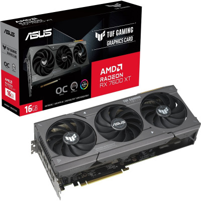 Відеокарта Radeon RX 7600 XT, Asus, TUF GAMING OC, 16Gb GDDR6, 128-bit, HDMI/3xDP, 2830/18000 MHz, 2x8-pin (TUF-RX7600XT-O16G-GAMING)