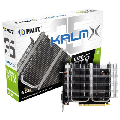 Відеокарта GeForce RTX 3050, Palit, KalmX, 6Gb GDDR6, 96-bit, DVI/HDMI/DP, 1470/14000 MHz (NE63050018JE-1070H)