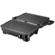 Електрогриль Liberton LPG-1401, Inox/Black, 1800W, закритий (двосторонній), індикатор готовності їжі, контроль температури, відкривання на 180град, розмір пластини 29х18.8см, рифлена+пласка, антипригарне покриття, піддон для жиру, скребок для чищення