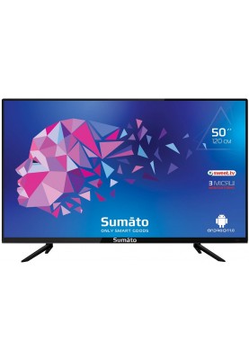 Телевізор 50" Sumato 50FTS03, LED, 1920x1080, 60 Гц, Smart TV, Android 13.0, DVB-T2/C, 3xHDMI, USB, VESA 200x100