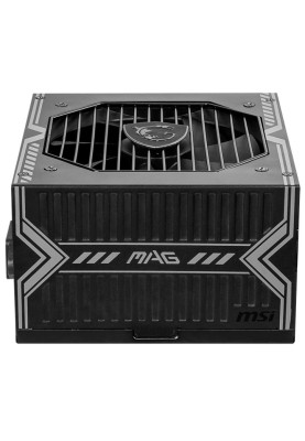 Блок живлення 750 Вт, MSI MAG A750BN PCIE5, Black, 80+ Bronze, Active PFC, 12 см, 2xMolex / 5xSATA / 1x16-pin / 2x6+2-pin / 2x4+4-pin / 1x20+4-pin, захист OCP/OVP/OPP/OTP/SCP/UVP