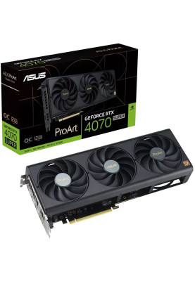 Відеокарта GeForce RTX 4070 SUPER, Asus, ProArt, 12Gb GDDR6X, 192-bit, HDMI/3xDP, 2565/21000 MHz, 16-pin (PROART-RTX4070S-O12G)