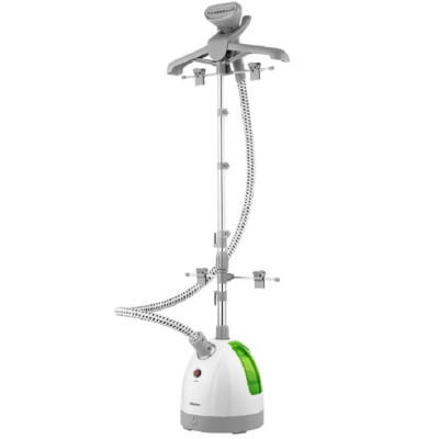 Відпарювач Ardesto IR-C8815-S, White/Green, 1785W, постійна пара 30г/хв, об'єм бака для води 1500мл, підошва з нержавіючої сталі, 3 насадки-щітки, вішалка, регульована стійка