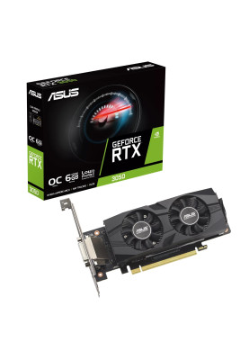 Відеокарта GeForce RTX 3050, Asus, LP BRK OC, 6Gb GDDR6, 96-bit, DVI-D/HDMI/DP, 1537/14000 MHz, Low Profile (RTX3050-O6G-LP-BRK)