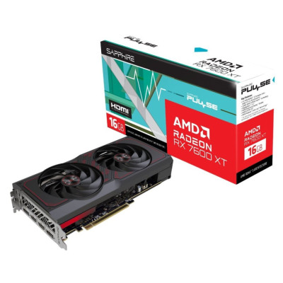 Відеокарта Radeon RX 7600 XT, Sapphire, PULSE, 16Gb GDDR6, 128-bit, 2xHDMI/2xDP, 2810/18000 MHz, 2x8-pin (11339-04-20G)