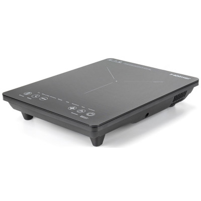 Настільна плита Holmer HIP-235, Black, 2000W, індукційна, 1 зона нагріву 18см, 8 рівнів температури, 8 режими приготування, керування сенсорне, розпізнавання розміру посуду, автовідключення