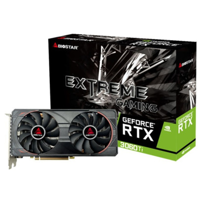 Відеокарта GeForce RTX 3060 Ti, Biostar, 8Gb GDDR6, 256-bit, HDMI/3xDP, 1665/14000 MHz, 1x8-pin (VN3606TM82)