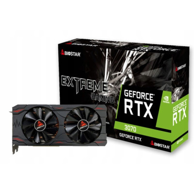 Відеокарта GeForce RTX 3070, Biostar, 8Gb GDDR6, 256-bit, HDMI/3xDP, 1725/14000 MHz, 2x8-pin (VN3706RM82)