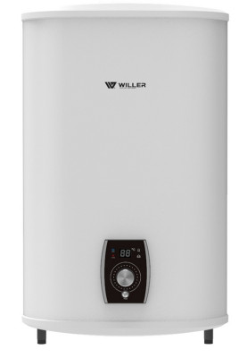 Водонагрівач Willer EVH80DRI Libra, White, 2000W, 80л, плаский, сухий ТЕН, універсальний монтаж, 2 ТЕНи, електронне керування, цифровий дисплей, 2 режими потужності, зовнішній терморегулятор, бак титанокварцова емаль, D, 90х57х31см