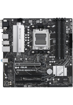 Материнська плата AM5 Asus PRIME B650M-A II-CSM, B650, 4xDDR5, Int.Video (CPU), 4xSATA3, 2xM.2, 3xPCI-E 4.0 x16, Realtek 7.1, Realtek 2.5Gb, 6xUSB3.2/6xUSB2.0, VGA/HDMI/DP, MicroATX