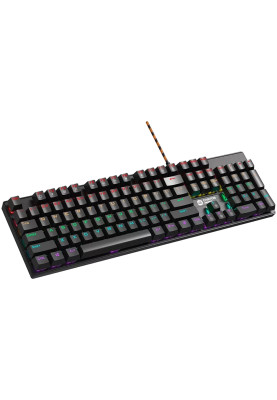 Клавіатура Canyon GK-4 "Deimos", Black, USB, механічна (Blue switches), 104 кнопки, 20 типів підсвічування, 1.8 м (CND-SKB4-US)