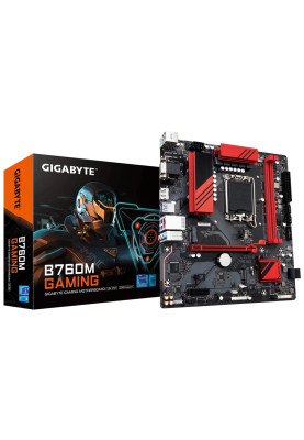 Материнська плата LGA1700, Gigabyte B760M GAMING, B760, 2xDDR5, Int.Video(CPU), 4xSATA3, 2xM.2, 1xPCI-E 4.0 x16, 1xPCI-E 3.0 x1, Realtek 7.1, RTL8125BG, 6xUSB3.2/6xUSB2.0, VGA/HDMI/DP, MicroATX