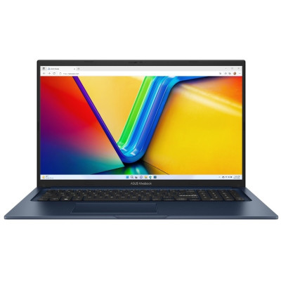 Ноутбук 17" Asus VivoBook 17 X1704ZA-AU143 (90NB10F2-M005Z0) Quiet Blue 17.3" FullHD 1920x1080 IPS матовий, Intel Core i3-1215U 3.3-4.4GHz, RAM 8GB, SSD 512GB, Intel UHD Graphics, DOS