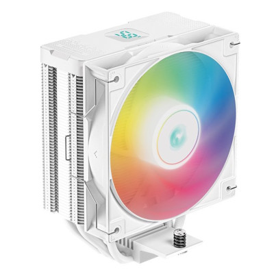 Кулер для процесора Deepcool AG400 DIGITAL ARGB, White, алюміній/мідь, 1x120 мм ARGB, для Intel 1700/1200/115x, AMD AMx/FMx, цифровий екран, висота 150 мм (R-AG400-WHADMN-G-1)