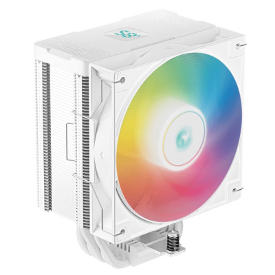 Кулер для процесора Deepcool AG500 DIGITAL ARGB, White, алюміній/мідь, 1x120 мм ARGB, для Intel 1700/1200/115x, AMD AMx/FMx, цифровий екран, висота 158 мм (R-AG500-WHADMN-G-1)