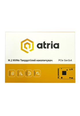 Твердотільний накопичувач M.2 256Gb, Atria X500S, PCI-E 3.0 x4, 3D TLC, 2300/1400 MB/s (ATNVMX500S/256)