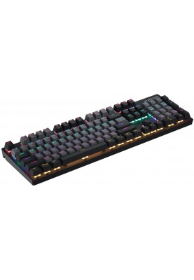 Клавіатура Hator Starfall Rainbow Origin Blue, Black/Grey, USB, механічна, 104 кнопки, RGB підсвічування (HTK-609-BGB)