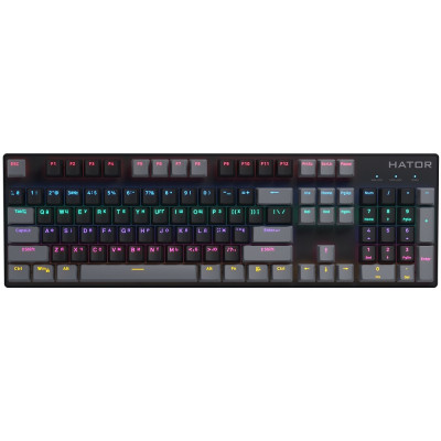Клавіатура Hator Starfall Rainbow Origin Red, Black, USB, механічна, 104 кнопки, RGB підсвічування (HTK-608-BBG)
