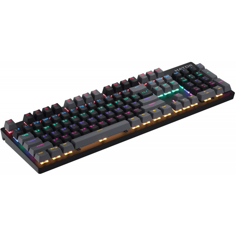 Клавіатура Hator Starfall Rainbow Origin Red, Black, USB, механічна, 104 кнопки, RGB підсвічування (HTK-608-BBG)