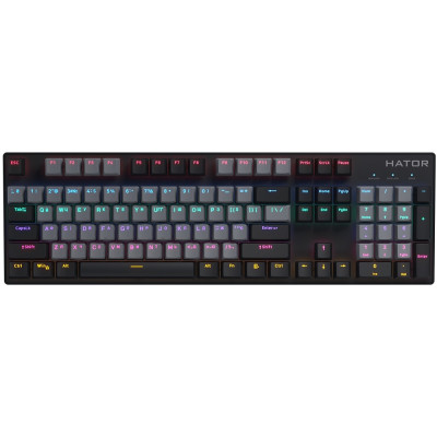 Клавіатура Hator Starfall Rainbow Origin Red, Black, USB, механічна, 104 кнопки, RGB підсвічування (HTK-608-BGB)