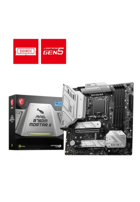 Материнська плата LGA1700, MSI MAG B760M MORTAR II, B760, 4xDDR5, Int.Video(CPU), 4xSATA3, 3xM.2, 1xPCI-E 5.0 x16, 1xPCI-E 4.0 x4, ALC897, Realtek 2.5Gbps, 7xUSB3.2/8xUSB2.0, HDMI/DP, MicroATX