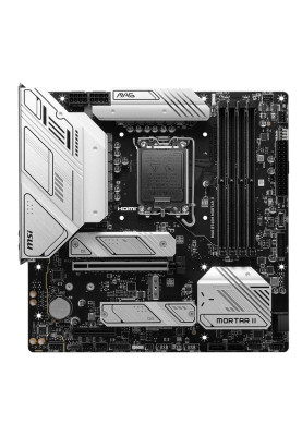 Материнська плата LGA1700, MSI MAG B760M MORTAR II, B760, 4xDDR5, Int.Video(CPU), 4xSATA3, 3xM.2, 1xPCI-E 5.0 x16, 1xPCI-E 4.0 x4, ALC897, Realtek 2.5Gbps, 7xUSB3.2/8xUSB2.0, HDMI/DP, MicroATX