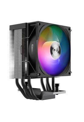 Кулер для процесора PcCooler R400 ARGB, Black, алюміній/мідь, 1x90 мм ARGB, для Intel 1700/1200/115x, AMD AM5/AM4, висота 133 мм, до 180 Вт