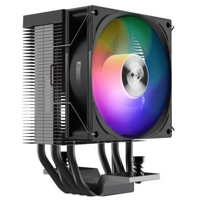 Кулер для процесора PcCooler R400 ARGB, Black, алюміній/мідь, 1x90 мм ARGB, для Intel 1700/1200/115x, AMD AM5/AM4, висота 133 мм, до 180 Вт