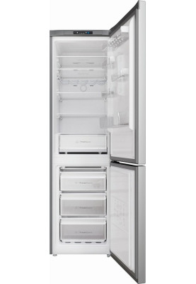 Холодильник Indesit INFC9 TI22X, Inox, двокамерний, ниж. мор. камера, No Frost, інвертор, загальний об'єм 367L, корисний об'єм 263L/104L, електронне керування, LED індикація, зона свіжості, A++, 202.7x59.6x67.8см