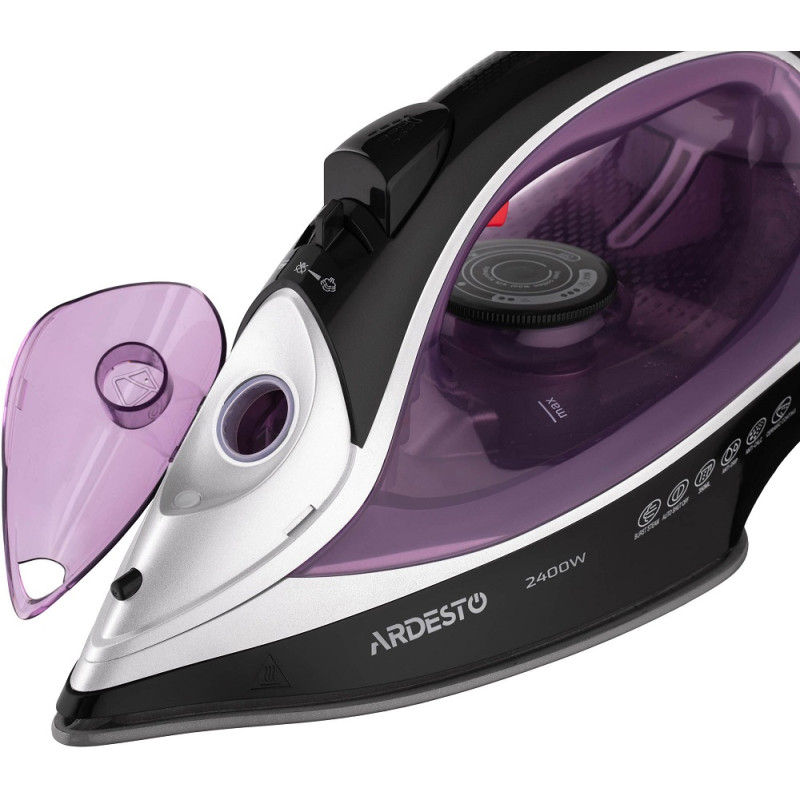 Праска Ardesto IR-B2234, Black/Purple, 2400W, кераміка, паровий удар, резервур 350мл, захист від кальцинації, антикрапля, плавне регулювання потужності пари, автоматичне відключення