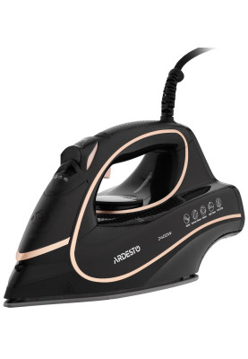 Праска Ardesto IR-B2235, Black/Gold, 2400W, кераміка, паровий удар, резервур 450мл, захист від кальцинації, антикрапля, плавне регулювання потужності пари, автоматичне відключення