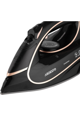 Праска Ardesto IR-B2235, Black/Gold, 2400W, кераміка, паровий удар, резервур 450мл, захист від кальцинації, антикрапля, плавне регулювання потужності пари, автоматичне відключення