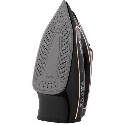 Утюг Ardesto IR-B2235, Black/Gold, 2400W, кераміка, паровий удар, резервур 450мл, захист від кальцинації, антикрапля, плавне регулювання потужності пари, автоматичне відключення