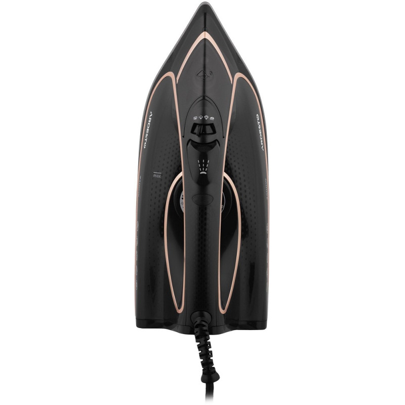 Праска Ardesto IR-B2235, Black/Gold, 2400W, кераміка, паровий удар, резервур 450мл, захист від кальцинації, антикрапля, плавне регулювання потужності пари, автоматичне відключення
