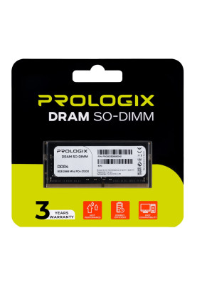 Пам'ять SO-DIMM, DDR4, 8Gb, 2666 MHz, ProLogix, 1.2V, CL19 (PRO8GB2666D4S)