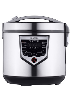Мультиварка Ardesto MC-X16X, Inox, 860W, 4л, 16 програм, LED-дисплей, електронне керування, антипригарне керамічне покриття чаші, програма Твій рецепт, книга рецептів, ополоник, друшляк