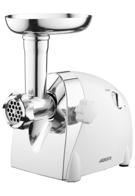 М'ясорубка Ardesto MGA-2000W, White, 2000Вт, 3 диски, мультирізка, насадки домашніх ковбасок та кеббе, реверс, 1.9кг/хв