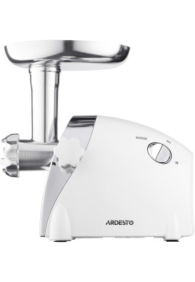 М'ясорубка Ardesto MGA-2000W, White, 2000Вт, 3 диски, мультирізка, насадки домашніх ковбасок та кеббе, реверс, 1.9кг/хв