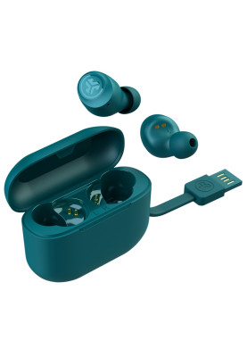 Навушники бездротові JLab Go Air Pop TWS, Teal, Bluetooth, мікрофон, акумулятор 100 mAh, IPX4 (IEUEBGAIRPOPRTEL124)