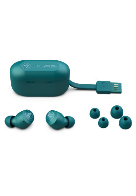 Навушники бездротові JLab Go Air Pop TWS, Teal, Bluetooth, мікрофон, акумулятор 100 mAh, IPX4 (IEUEBGAIRPOPRTEL124)