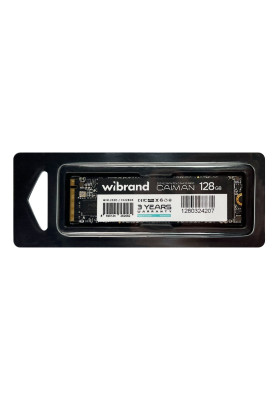 Твердотільний накопичувач SSD 128Gb, Wibrand Caiman, PCI-E 3.0 x4, M.2 2280, 3D TLC, 1600/1400 МБ/с (WIM.2SSD/CA128GB)