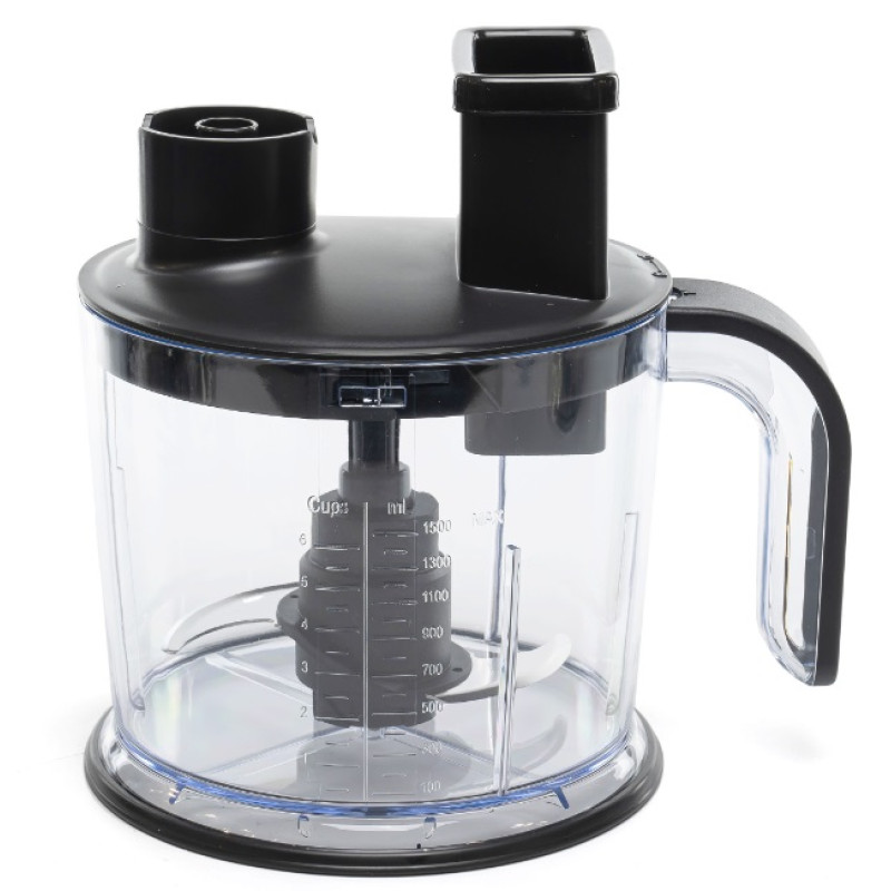 Блендер Eisen EBSS-154Р, Black, 1500W, занурювальний, 15 швидкостей з ступінчатим регулюванням, ТУРБО, мірна склянка 800мл, великий подрібнювач 1500мл, 2 диски дляшинкування та терка, насадка для пюре, вінчик