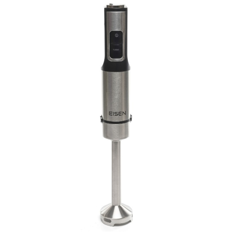 Блендер Eisen EBSS-154Р, Black, 1500W, занурювальний, 15 швидкостей з ступінчатим регулюванням, ТУРБО, мірна склянка 800мл, великий подрібнювач 1500мл, 2 диски дляшинкування та терка, насадка для пюре, вінчик