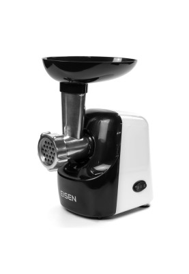 М'ясорубка Eisen EMG-061W, White, 1600W, продуктивність 2кг/хв, диски для подрібнення 5 мм/7 мм, насадка для ковбасок/«кеббе», завантажувальний лоток пластиковий