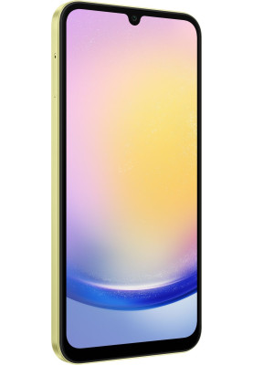 Смартфон Samsung Galaxy A25 5G (A256), Yellow, 6.5" (2340x1080, 120 Гц, Super AMOLED), Exynos 1280 (8 ядер), Mali-G68 MP4, 8Gb, 256Gb, microSD, 50/8/2Mp + 13Mp, WiFi 5, Bluetooth 5.3, NFC, Type-C, 5000 mAh (25 Вт), Android 14 (SM-A256BZYHEUC)