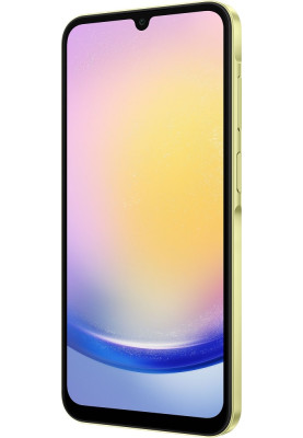 Смартфон Samsung Galaxy A25 5G (A256), Yellow, 6.5" (2340x1080, 120 Гц, Super AMOLED), Exynos 1280 (8 ядер), Mali-G68 MP4, 8Gb, 256Gb, microSD, 50/8/2Mp + 13Mp, WiFi 5, Bluetooth 5.3, NFC, Type-C, 5000 mAh (25 Вт), Android 14 (SM-A256BZYHEUC)