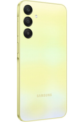 Смартфон Samsung Galaxy A25 5G (A256), Yellow, 6.5" (2340x1080, 120 Гц, Super AMOLED), Exynos 1280 (8 ядер), Mali-G68 MP4, 8Gb, 256Gb, microSD, 50/8/2Mp + 13Mp, WiFi 5, Bluetooth 5.3, NFC, Type-C, 5000 mAh (25 Вт), Android 14 (SM-A256BZYHEUC)