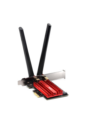 Мережева карта PCI-E x1, Fenvi FV-AXE3000, WiFi 6E (до 2400 Mbps), Bluetooth 5.3, Intel AX210, радіатор, 2 зовнішні антени