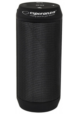 Колонка портативна 3.0 Esperanza EP133K Black, 2х3 Вт + 4 Вт, пластиковий корпус, FM-радіо, Bluetooth, MicroSD / USB, живлення від акумулятора, 1200мА*ч, керування сбоку
