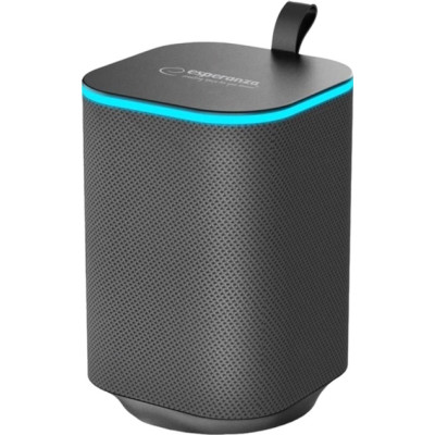 Колонка портативна 1.0 Esperanza RGB Illuminated FM Sakara EP155 Black, 10 Вт, пластиковий корпус, FM-радіо, Bluetooth, MicroSD / AUX, живлення від акумулятора, 1200мА*ч, керування сбоку